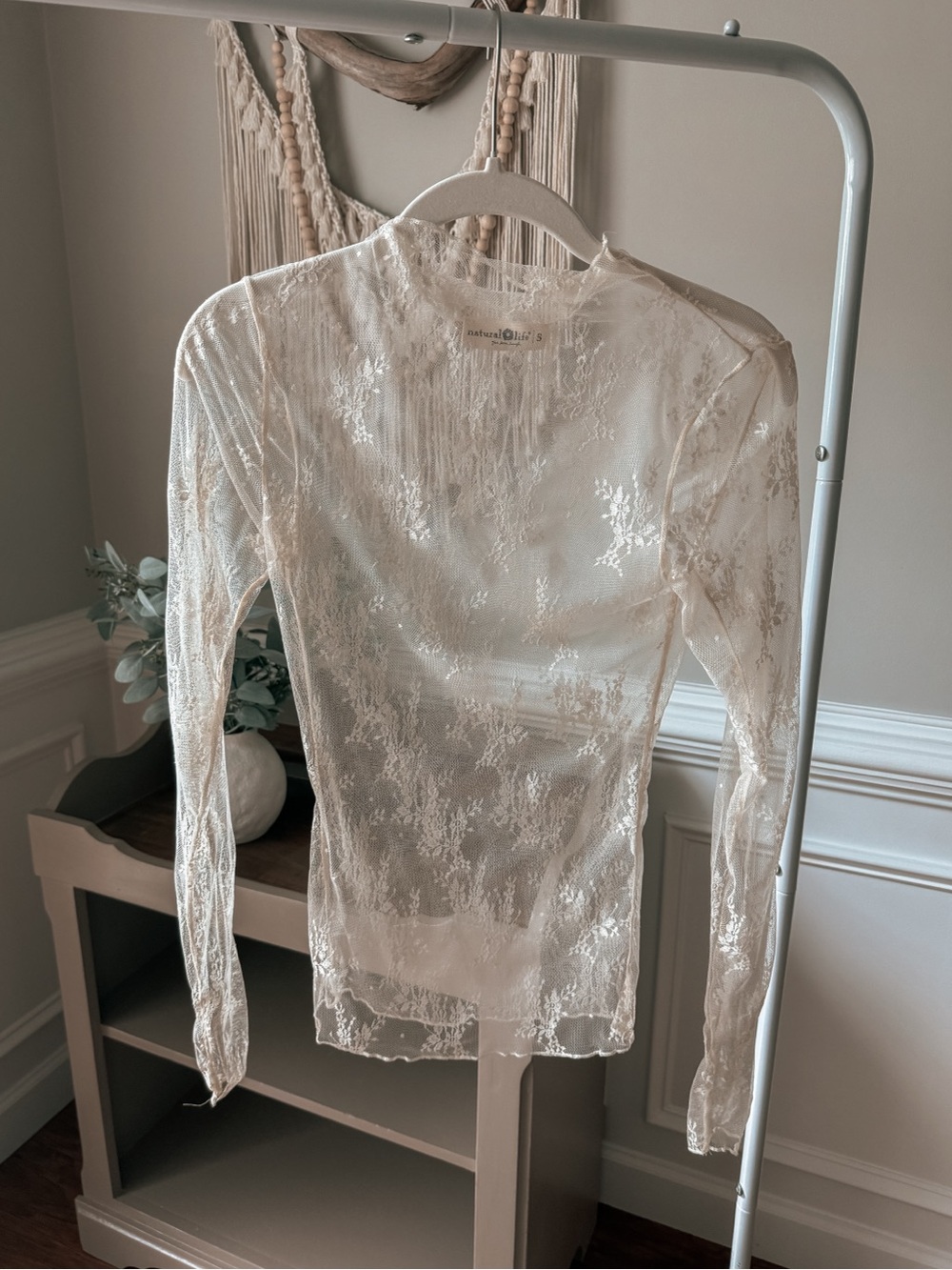 NATURAL LIFE Maria Lace Layering Top - Cream